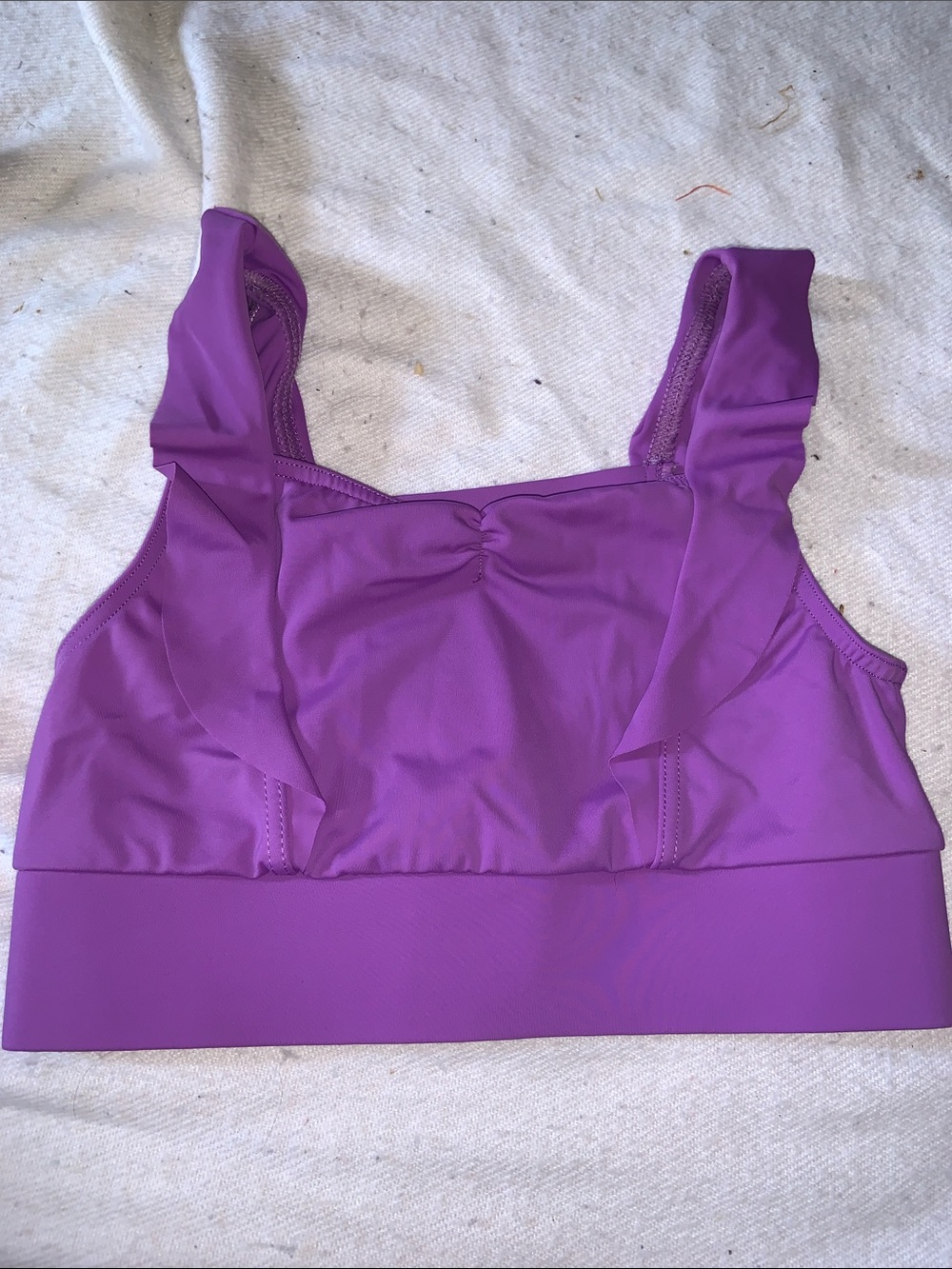 balera Purple Ruffle Strap Dance TOP size LC